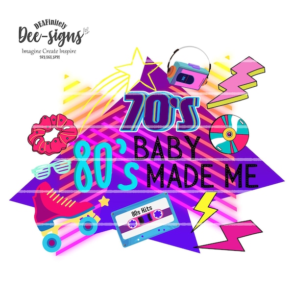 Made in the 80s Nostalgia Instant Download.Graphics Vintage Retro Design.