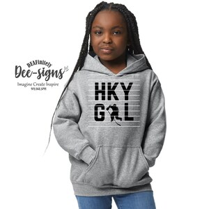 Hockey Girl Youth Hoodie, Female Ice Hockey Player, Girl Ice Hockey, Girls with Goals, Don&#39;t Puck with Us, Female Ice Hockey Silhouette