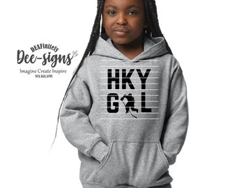 Hockey Girl Youth Hoodie, Female Ice Hockey Player, Girl Ice Hockey, Girls with Goals, Don't Puck with Us, Female Ice Hockey Silhouette