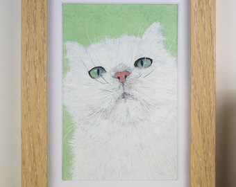 Le chat confus peinture artiste peintre oeuvre unique fait main