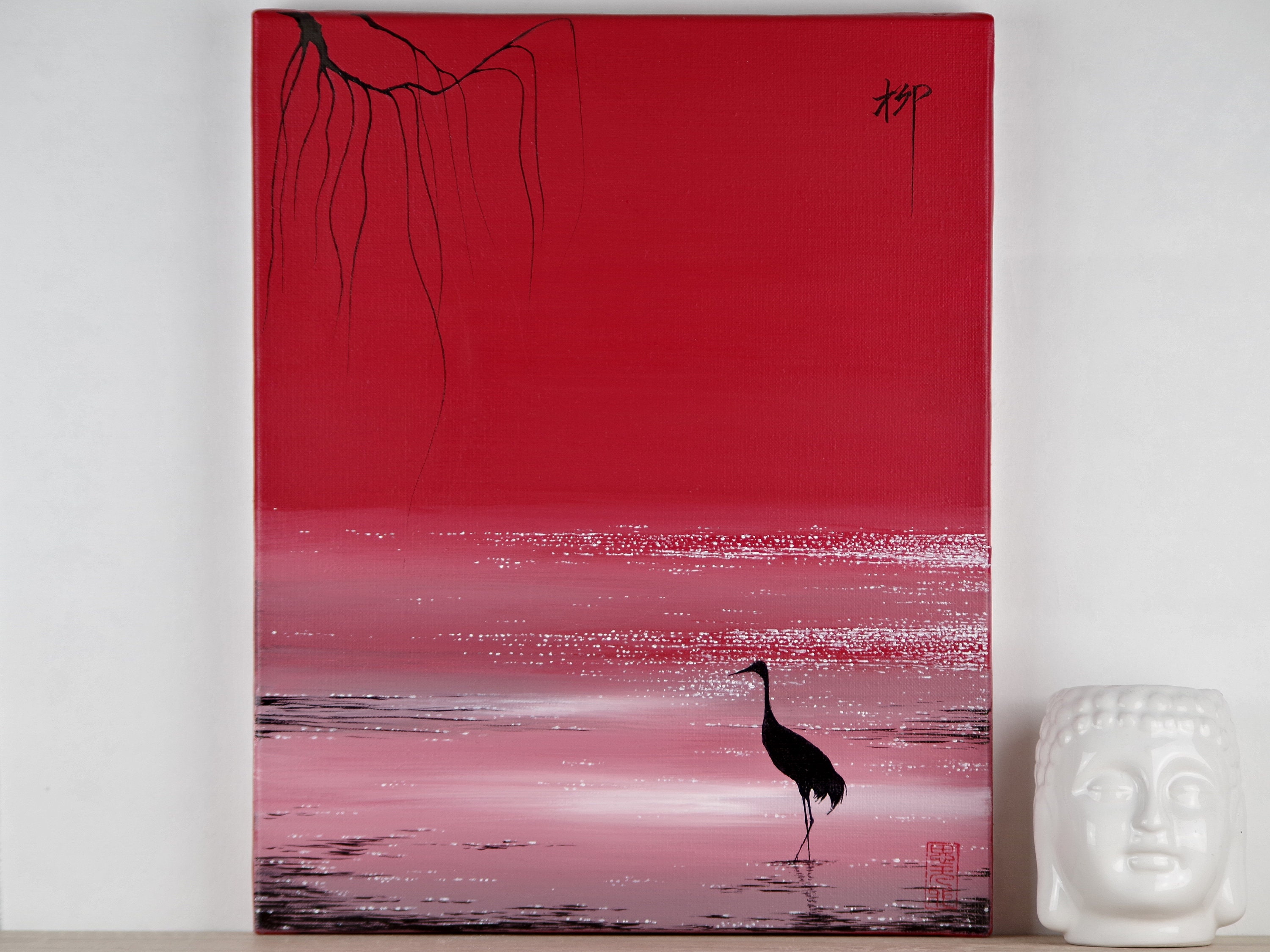 Peinture Acrylique Toile En Lin Fait Main Artiste Peintre Avec