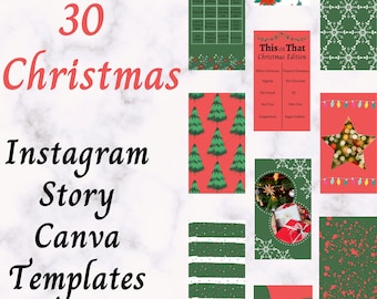 Christmas Instagram Story Templates | Canva Templates | Christmas Story Templates | Instagram Story Templates