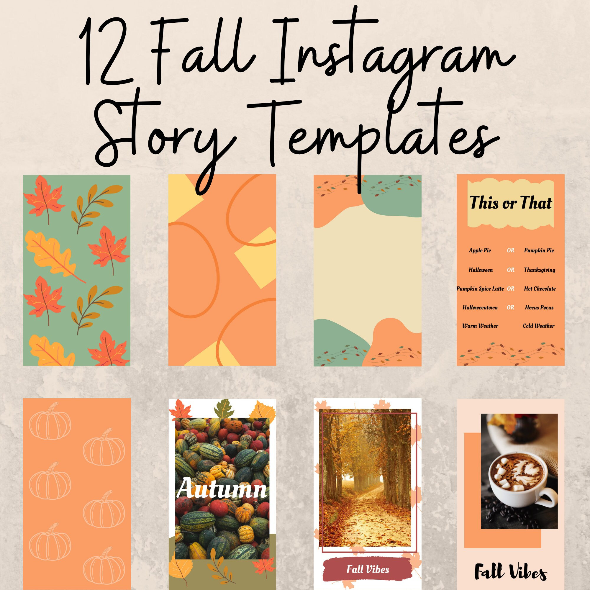 instagram-story-templates-canva-templates-fall-story-templates-instagram-story-template-autumn-etsy