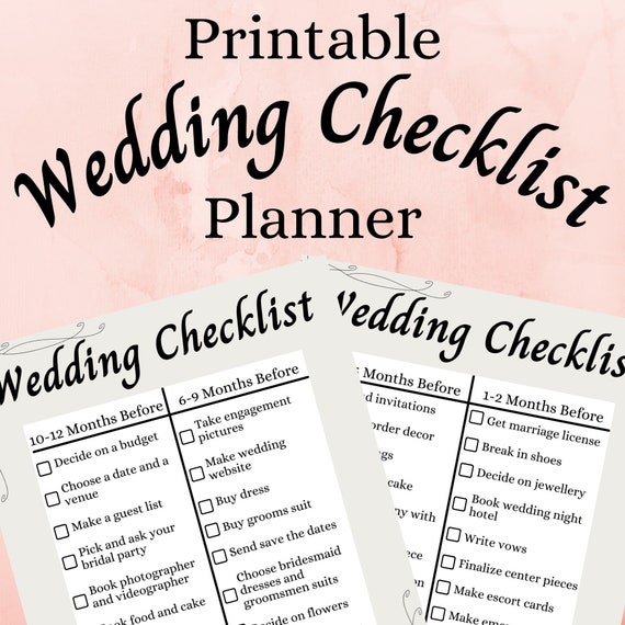Free printable wedding planner checklist deals