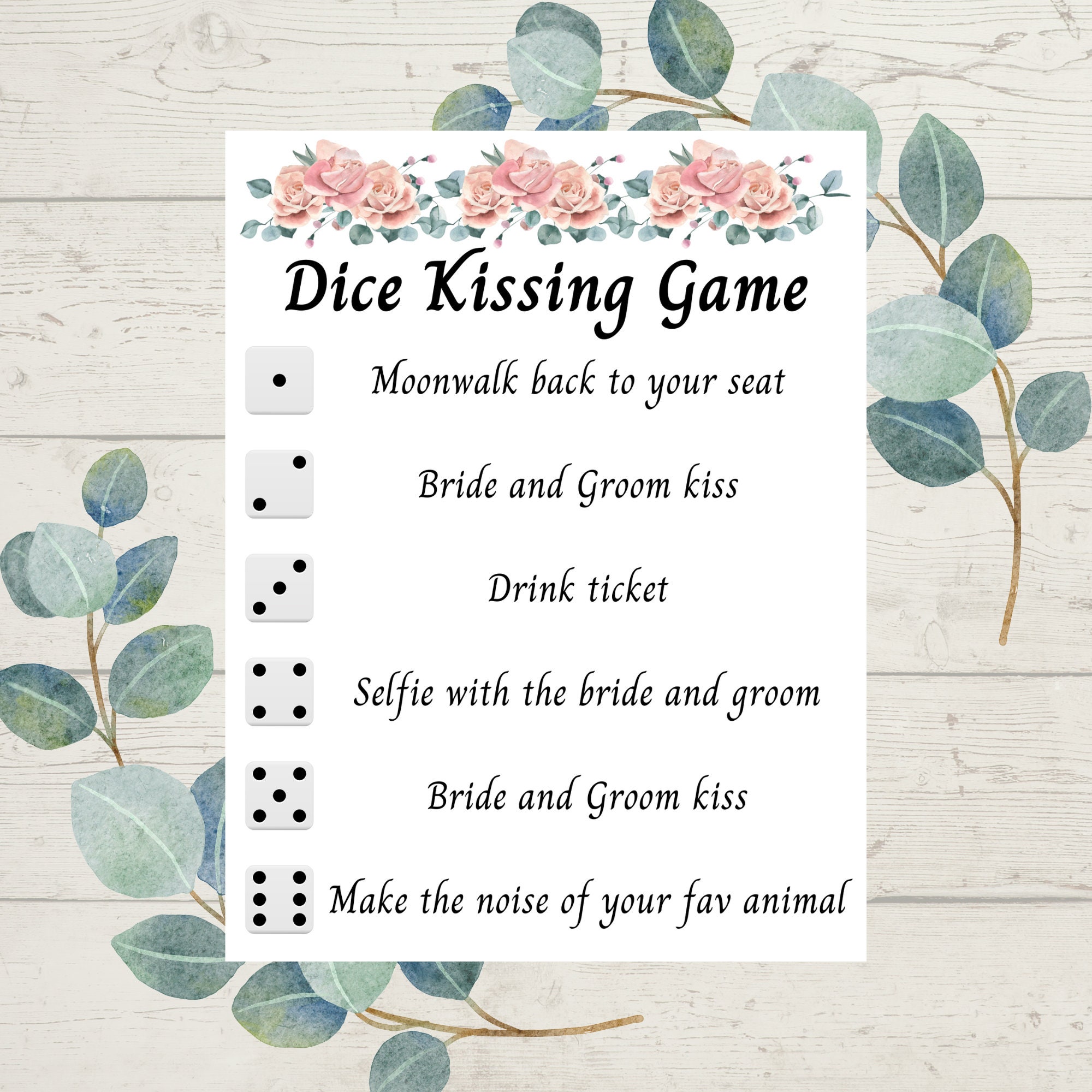 Wedding Dice Kissing Game Wedding Game Wedding DIY Wedding Games