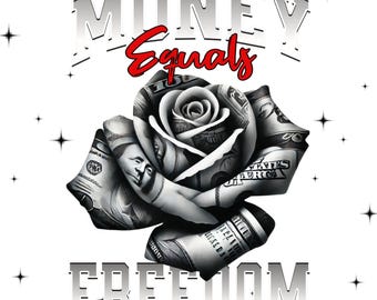 Money Rose T-Shirt Design: Hip Hop Dollar Flower PNG/SVG (Digital Download)