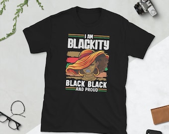 Blackity Black Shirt: Afro Woman Melanin Pride (SVG PNG)