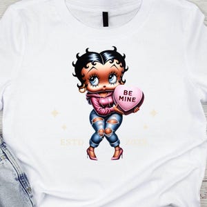 Betty Boop Valentines Day PNG Design: Be Mine (Digital Download)