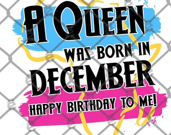 May include: A colourful graphic design with a yellow outline of the continent of Africa. The text reads "A Queen Was Born In December Happy Birthday To Me!"