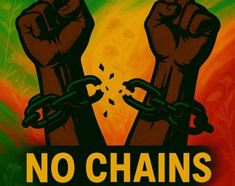 Conception Juneteenth Freedom : Black Pride Fists brisant les chaînes (téléchargement numérique PNG)