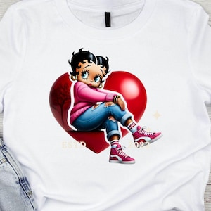 Betty Boop PNG | Betty Clipart | Sneaker Girl | Betty Boop Art PNG| T-Shirt Designs | Mug Print | Cute PNG, Black Betty Boop Png, Betty Png