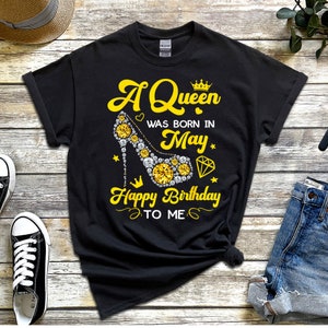 May Birthday Queen PNG: Taurus Queen T-Shirt Design (Digital Download
