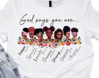 Christian T-Shirt Design: Bible Affirmations, Faith PNG (Digital Download)