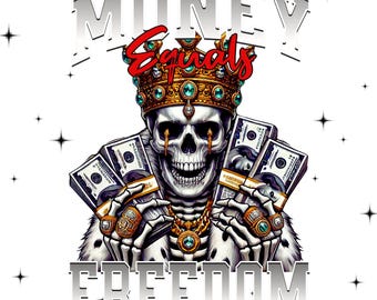 Disegno di scheletro di denaro PNG: maglietta grafica streetwear (download digitale)