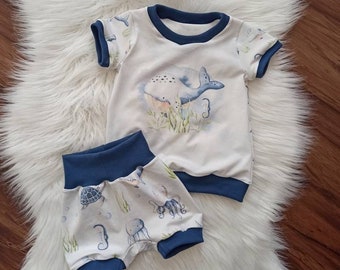 Sommerset Babyset Jungenset Meerestiere / Kurze Pumphose + T-shirt