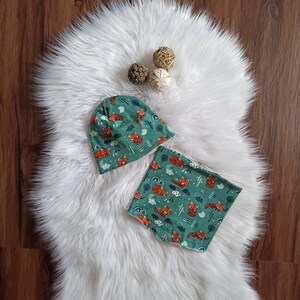 Beanie - Wendebeanie + Loop- Wendeschal in Wunschgröße für Mädchen und Jungen