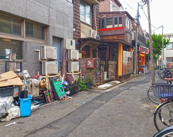 Japan Tokyo Streets Series 3 Number 1 - Alley & Rubbish - Travel Photo Print