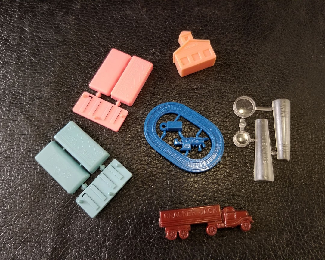 Cracker Jack Prizes Vintage 1960s Put Together or Snap Together Toys