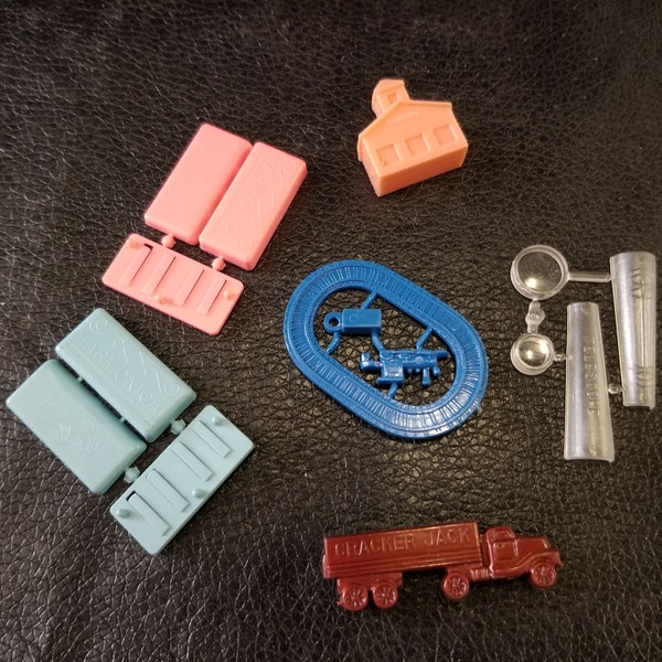 Cracker Jack Prizes Vintage 1960s Put Together or Snap Together Toys Models Truck Locomotive Schoolhouse Harmonica Telescope CHOOSE ONE