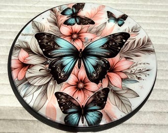 Butterfly LED Wireless Phone Charger | Floral Charging Pad | iPhone Samsung Qi Charger | Light Up Desk Decor Gift