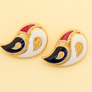 Pendientes vintage Boho Gold Tone Multicolor Stud de Avon i17