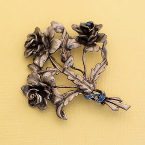 Vintage Art Nouveau Golden Roses Stylish Brooch i27