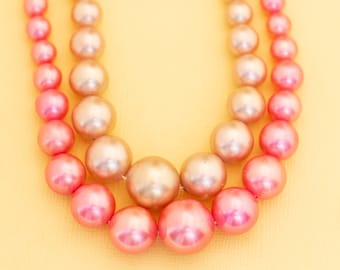 Collier Argent 925 Vintage Avec Pendentif Rose Et Perle D'Eau - Longueur 41 Cm, Années 1970, Neuf étiqueté