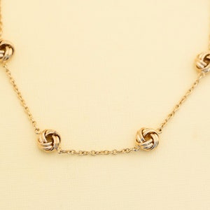 Vintage Gold Ton Geknotete Halskette 17 Zoll von Avon i9