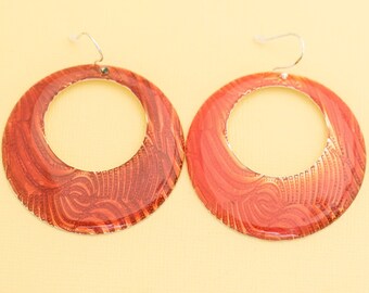 orange colored earrings 1980