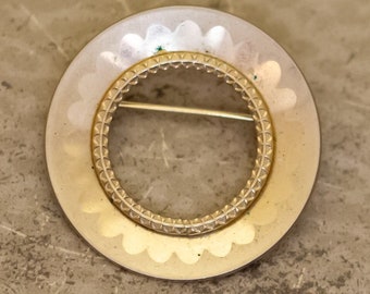 Vintage goudkleurige minimalistische ring elegante broche - I31
