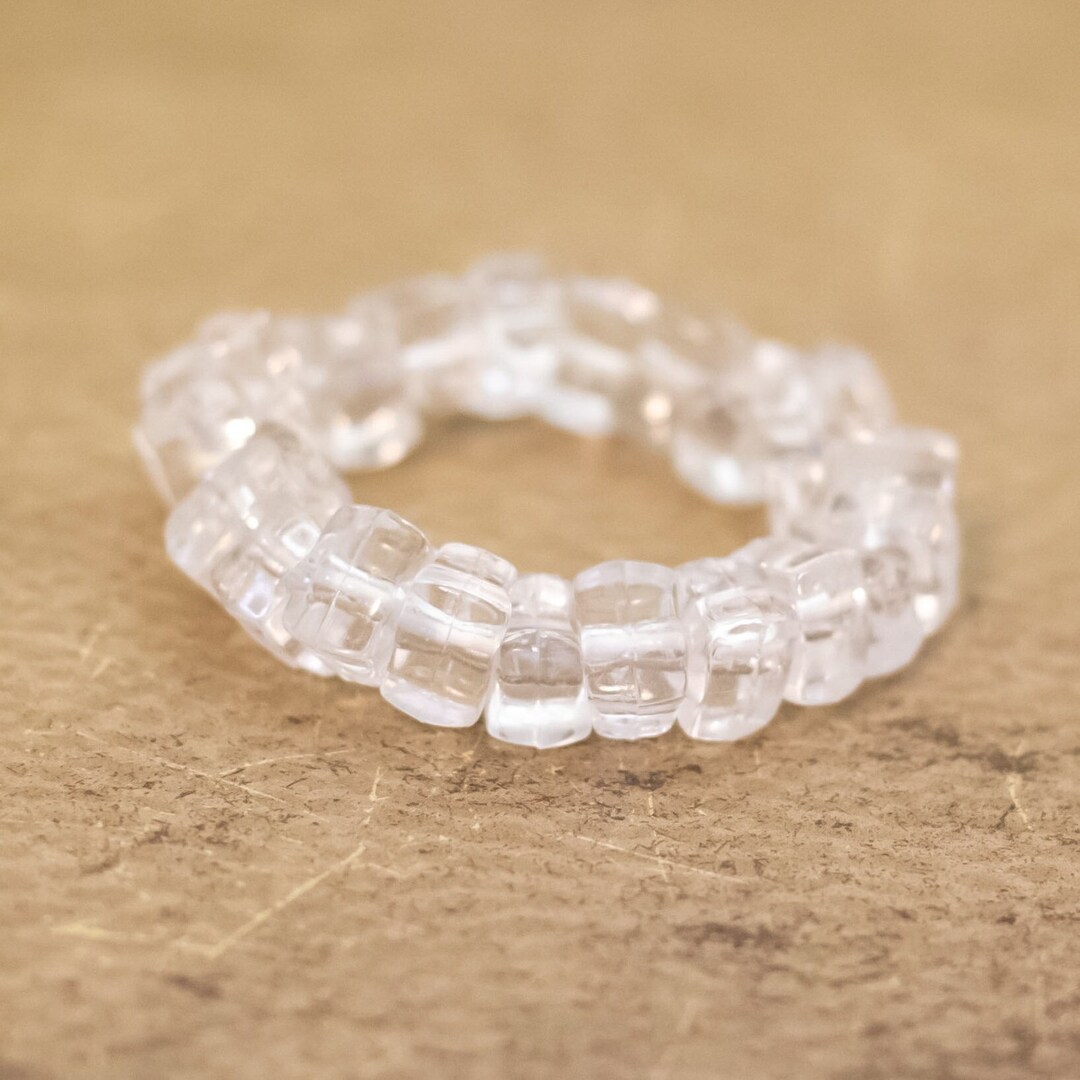 6 Inch, Vintage Plastic Clear Beads Unique Beaded Bracelet - I34 - Etsy