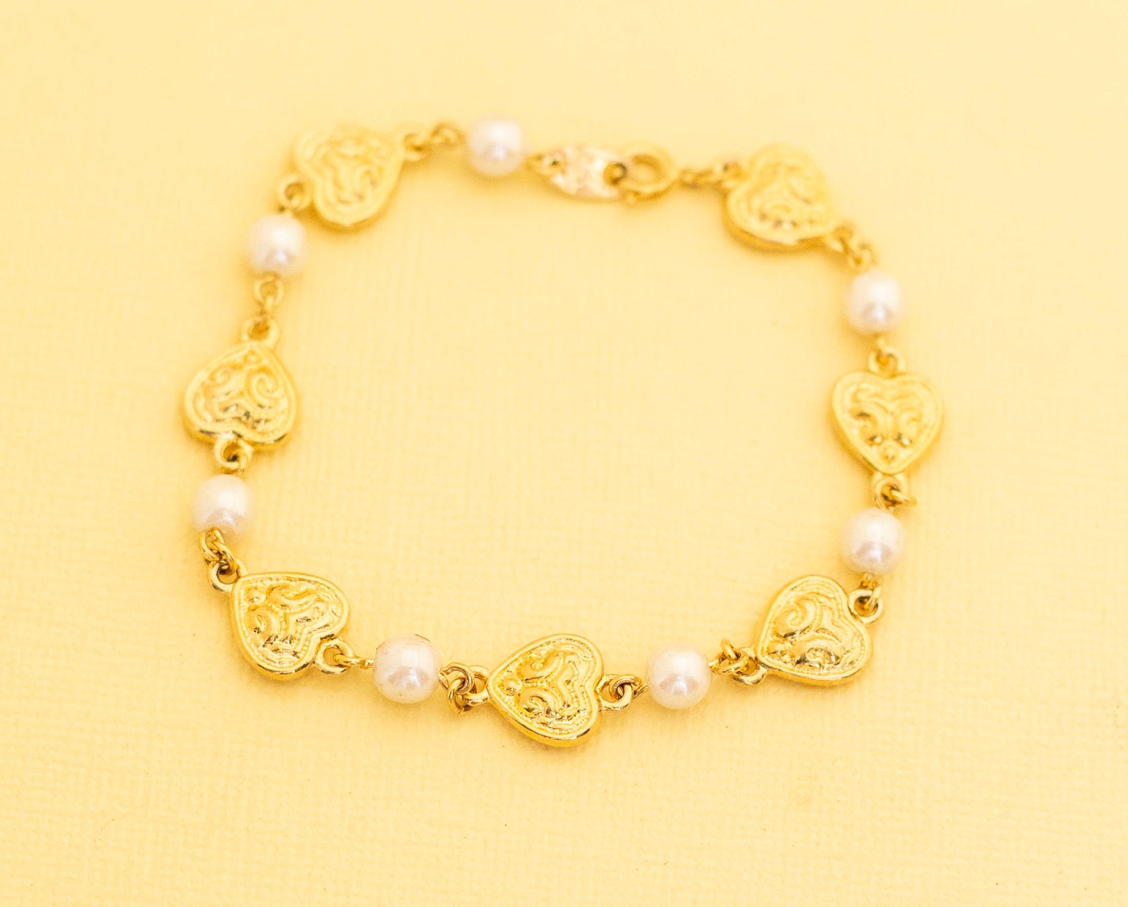 Vintage Gold Tone Heart Bracelet 7.5 Inches by Avon I21 Etsy UK