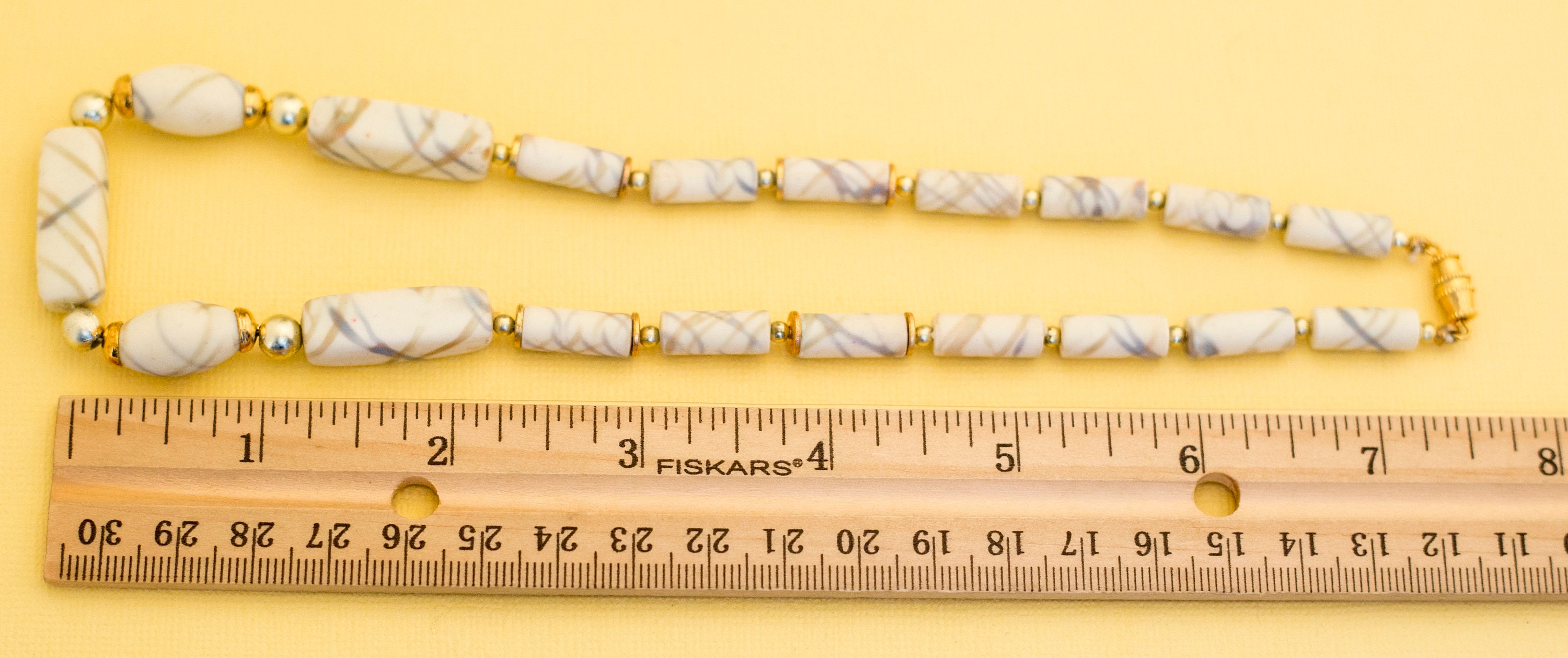 Vintage Boho White Beaded Necklace 16.5 Inches I19 Etsy UK