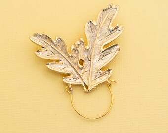 Vintage Gold Tone Double Ocean Kelp Brooch i27