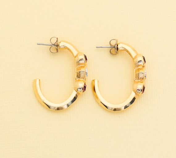 Vintage Gold Tone Hoop Earrings by Avon i1 - image 1