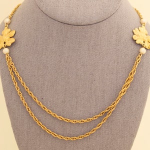 Vintage Gold Tone Leaf Collar 30 pulgadas por Avon i20