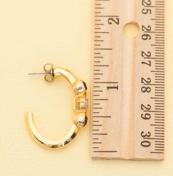 Vintage Gold Tone Hoop Earrings by Avon i1 - image 3