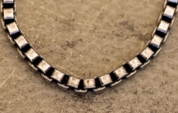 9 inch, Vintage Box Chain Link Unique Bracelet - … - image 2