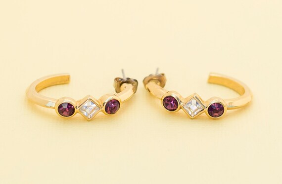 Vintage Gold Tone Hoop Earrings by Avon i1 - image 2