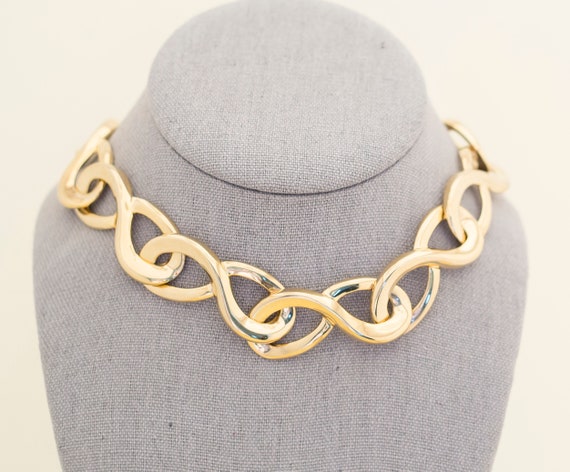 Vintage Boho Gold Tone Chain Necklace 18 Inches i… - image 2