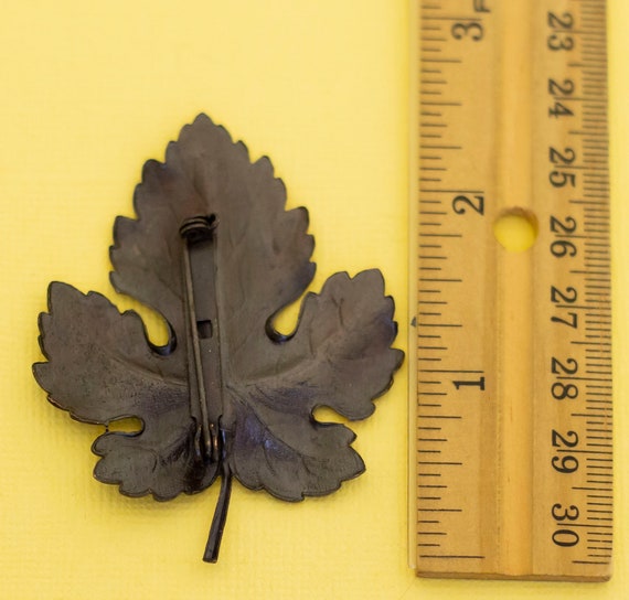 Vintage Autumn Leaf Brooch i28 - image 2
