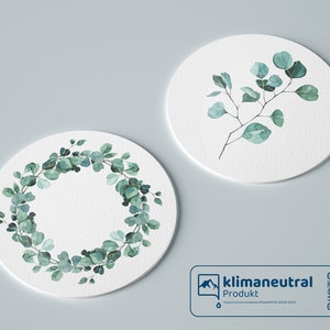 Posavasos de cerveza de eucalipto · se puede escribir · decoración de mesa · cartón · posavasos de cristal · bar · fiesta · boda · posavasos