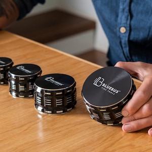 GA Extra Large Grinder 3.5" Black Aluminum Herb Grinder, Spice/Herbs Crusher with Pollen Catcher - Solid & Heavy-Duty Build, Great Gift