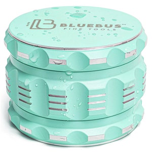 GAC Ceramic Grinder Light Green Premium  Non-Stick 4 Piece - Large 2.5&quot; Spice and Herb Grinder Herb Crusher by BLUE BUS