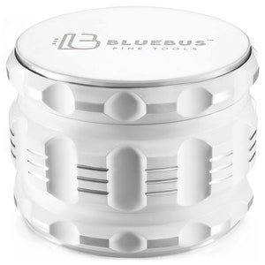 GAC Ceramic Grinder White Premium Non-Stick 4 Piece - Large 2.5&quot; Spice and Herb Grinder Herb Crusher by BLUE BUS
