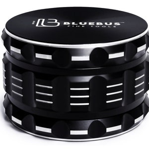 Large 3&quot; Black Aluminum Herb Grinder with Pollen Catcher