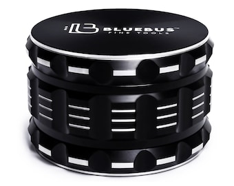 Large 3" Black Aluminum Herb Grinder with Pollen Catcher