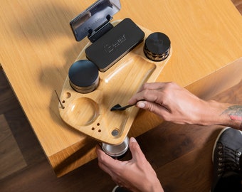 Bamboo Rolling Tray Set: Stash Canister, Jars & Smell-Proof Case