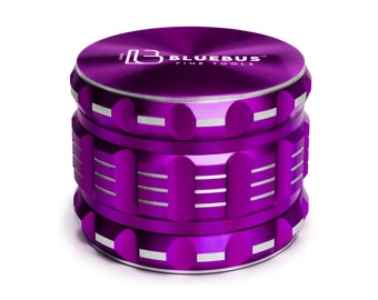 Purple Aluminum Herb Grinder with Pollen Catcher - 2"
