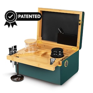Bamboo Stash Box: Fingerprint Lock, Sliding Rolling Tray